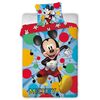 Lenjerie din bumbac, pentru copii, Mickey MouseParty, 140 x 200 cm, 70 x 90 cm