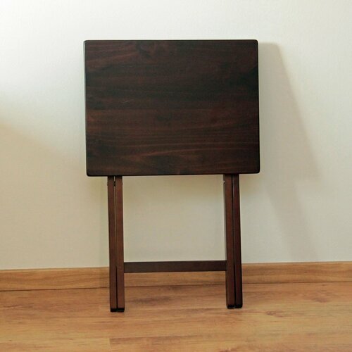 Skládací stolek dřevěný, černohnědá