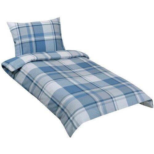 Bellatex Krep posteljnina Kostka modra, 140 x 220cm, 70 x 90 cm