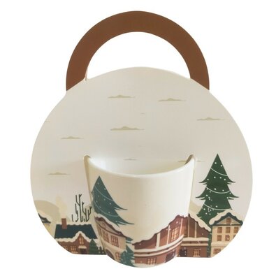 Home Elements Porcelán bögre karácsonyi mintávalVáros 300 ml, díszdobozban