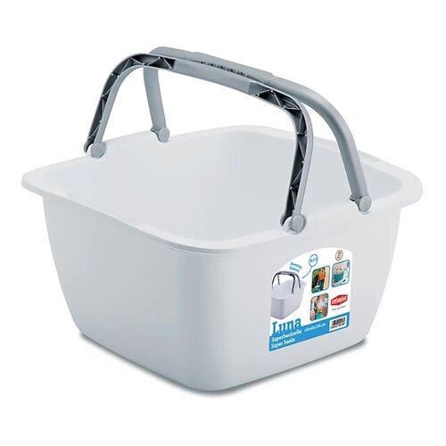Lighean pătrat din plastic LUNA cu mânere,  18,5 l