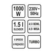 LUND TO-67810 stolný mixér multifunkčný, 1500 W