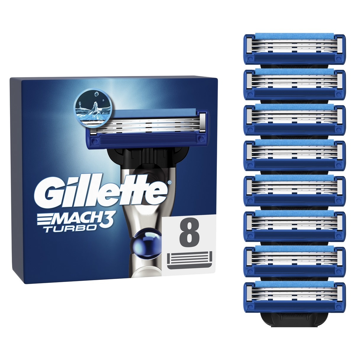 Gillette Náhradná hlavica Mach3 Turbo, 8 ks