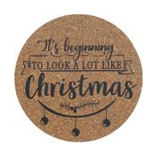 Altom Podstavek za skodelico iz plute Christmasdesign premer 10 cm, set 4 kosov
