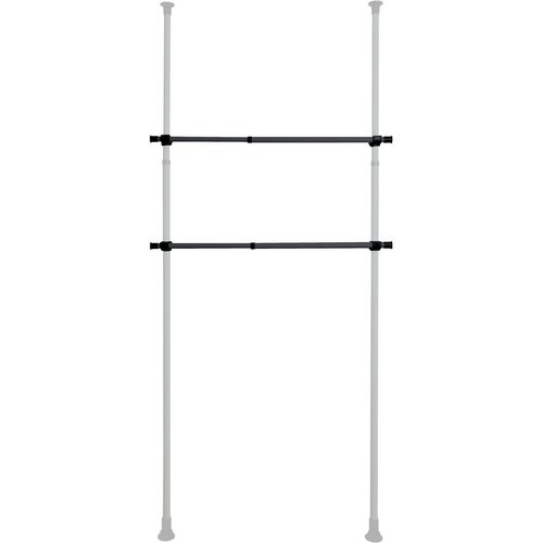 Wenko Set de 2 bare telescopice orizontale Herkules, negru