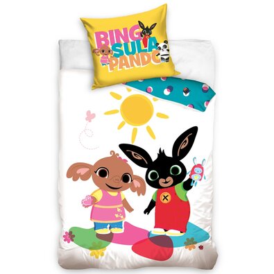 Bawełniana pościel dziecięca do łóżeczka Zajączek Bing i Sula, 100 x 135 cm, 40 x 60 cm