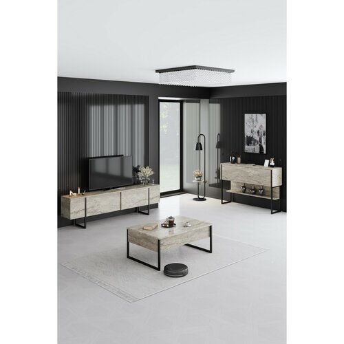 Măsuță TV Luxe Travertine and Black