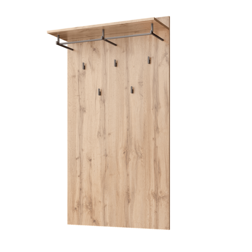 Cuier de perete tip panou MORATIZ 80, stejar wotan