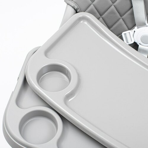 Baby Mix Jedálenská stolička Freja wooden, sivá