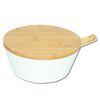 Kesper 32620 Salátástál evőeszközzel és fedővel, fehér, átmérő 26 cm