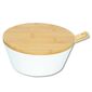 Kesper 32620 Salátástál evőeszközzel és fedővel, fehér, átmérő 26 cm