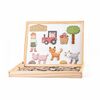 Woody Magnetische doppelseitige Tafel mit Tieren, 33 x 25 x 3,2 cm