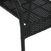 Autronic Gartenstuhl, Metall, Polyrattan, schwarz, A ZC-S2113 BK