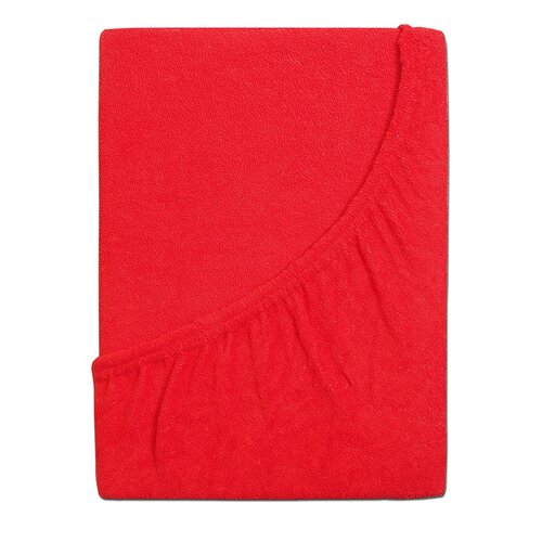 4Home Frottee-Bettlaken Ideal Rot, 140 x 200 cm