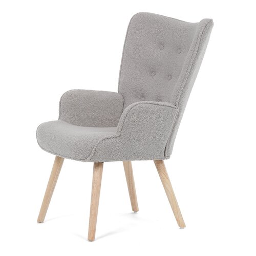 Fotel uszany Bouclé GREY2, szary