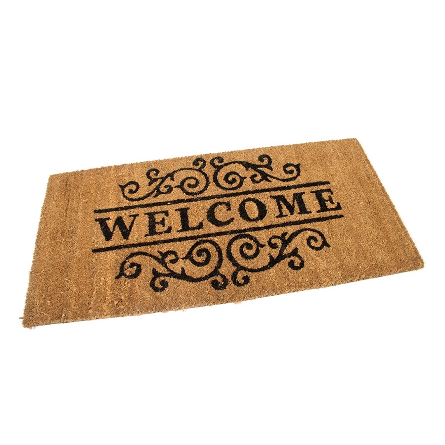 Flomat Vonkajšia rohožka kokosová Welcome III, 40 x 80 cm