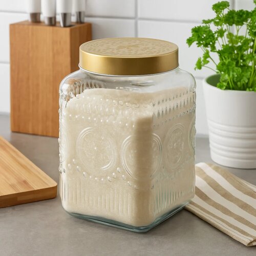 Altom Set Glasdosen mit goldenem Deckel Daisy2,2 l, 4 Stück