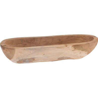 Dekoračná miska z teakového dreva Canoe, 40 x 7 x 11 cm