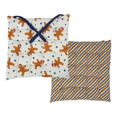 Home Elements Подушка для сидіння стьобана Пряники білий, 40 x 40 см