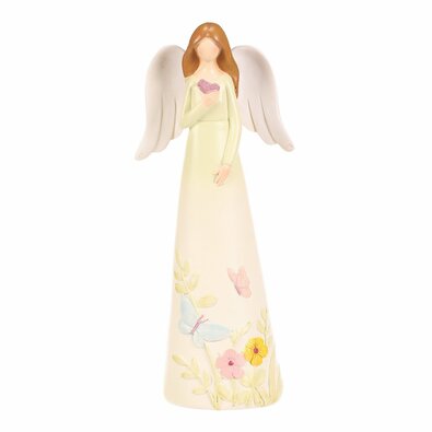 Dekoracija cvet angel figurica, rumena , 9 x 6 x21, polyresin