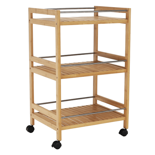 Servírski voziček na kolesih Nashy, naravni