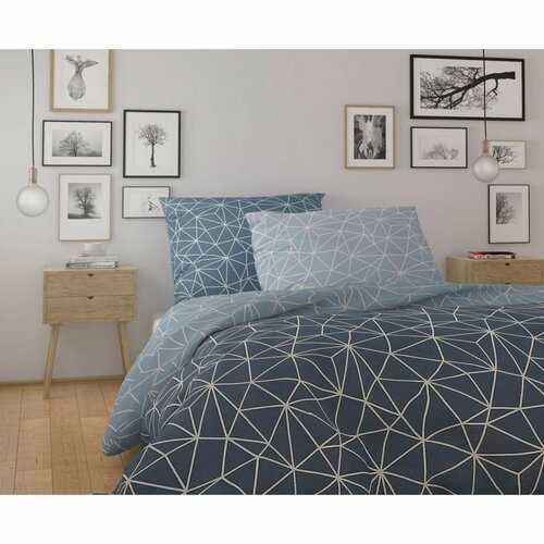 Baumwollbettwäsche Nordic Danica Grau,  200 x 200 cm, 2x 70 x 90 cm