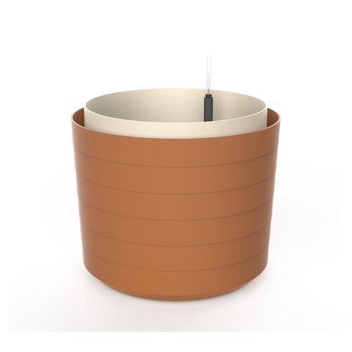 Plastia Selbstbewässernder großvolumiger Blumentopf Berberis 55, Terrakotta + Elfenbein