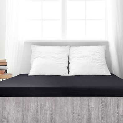 Cearșaf de pat 4Home Premium jersey negru , 90 x200 cm