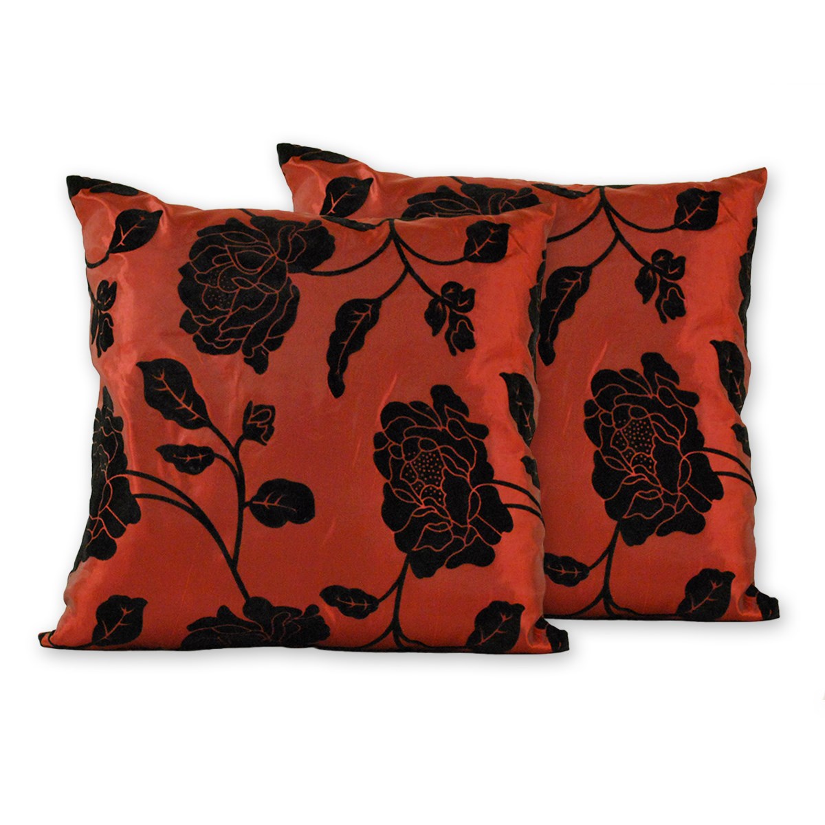 Jahu Vankúšik Basic kvety červená, 1 ks, 40 x 40 cm