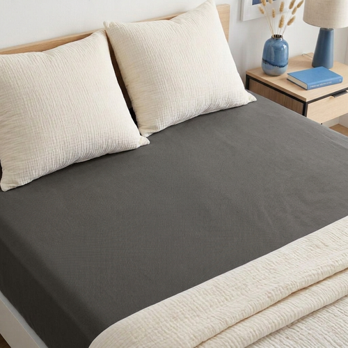 4Home prześcieradło jersey DELUXE antracyt, 90–100 x 200 cm