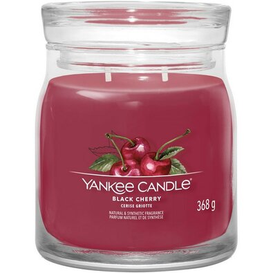Yankee Candle Signature Black Cherry  illatos gyertya közepes üvegben, 368 g