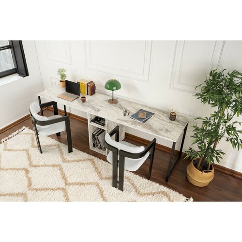 Birou Twin Freesia Marble and Black