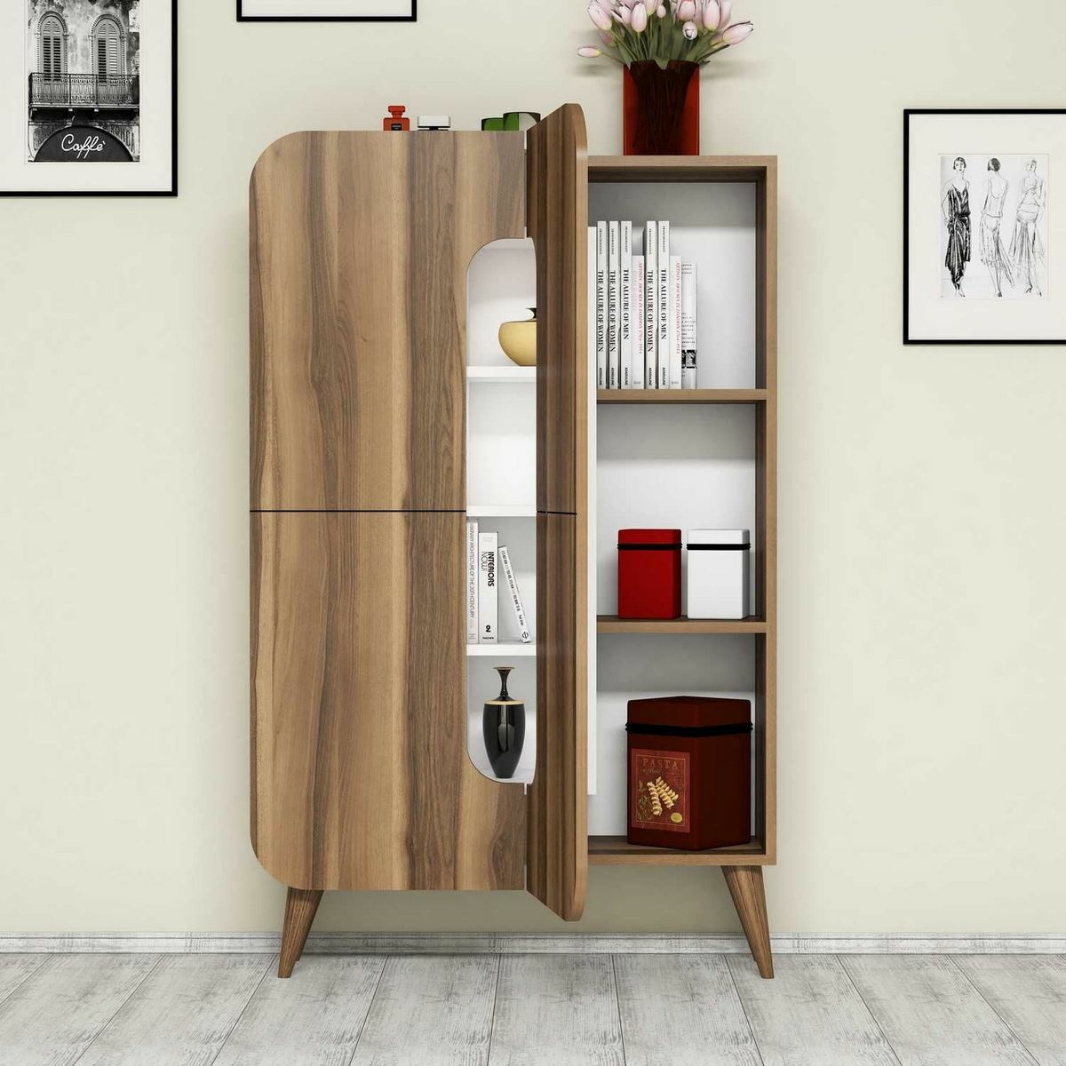 Skrinka Mine Walnut and White