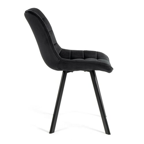 Scaune de sufragerie VELVET negre, 4 buc.