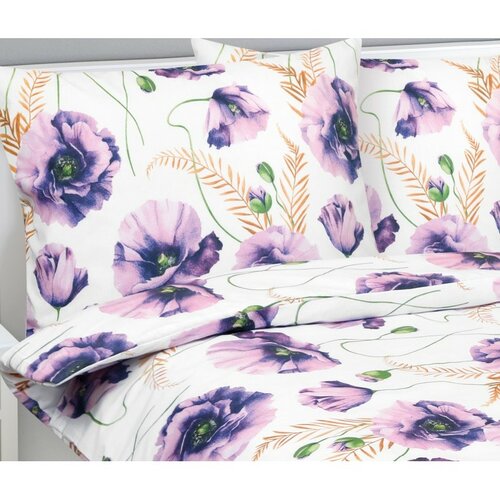 Bellatex Lenjerie de pat din bumbac Violet cuflori, 140 x 200 cm, 70 x 90 cm