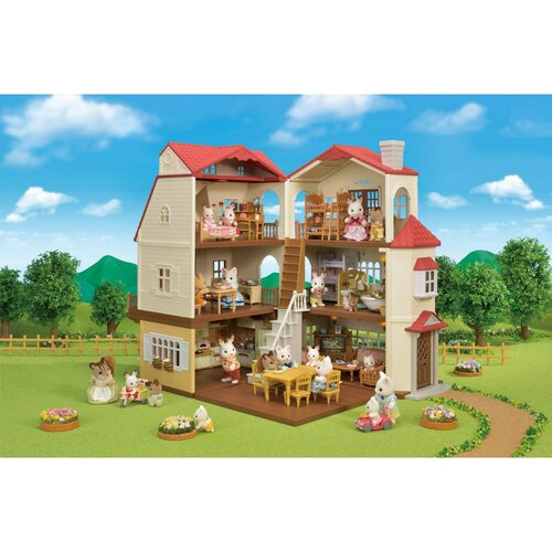 Sylvanian family 5302 Emeletes ház piros tetővel és lámpákkal