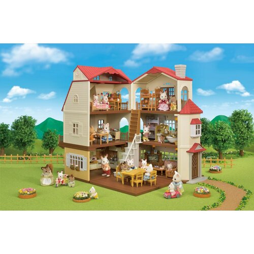 Sylvanian family 5302 Zweistöckiges Haus mit  rotem Dach und Lichtern
