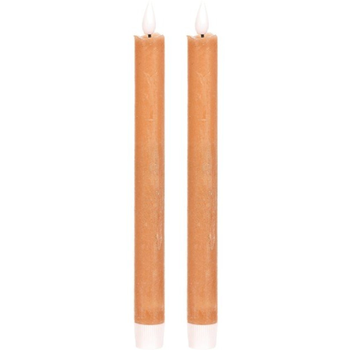 Súprava kónických sviečok s LED osvetlením, cappuccino, 2 ks, parafín, 25 cm