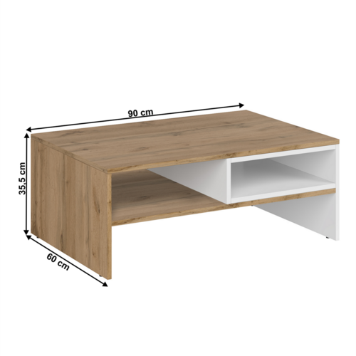 Măsuță de cafea VILGO 90, alb lucios