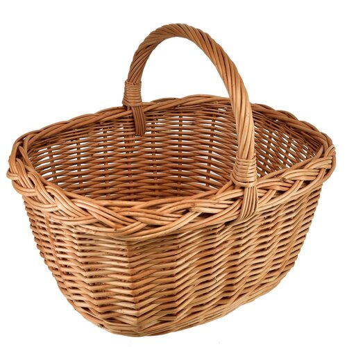 Плетений кошик квадратний міський з плетінням середній , 38 х 30 см