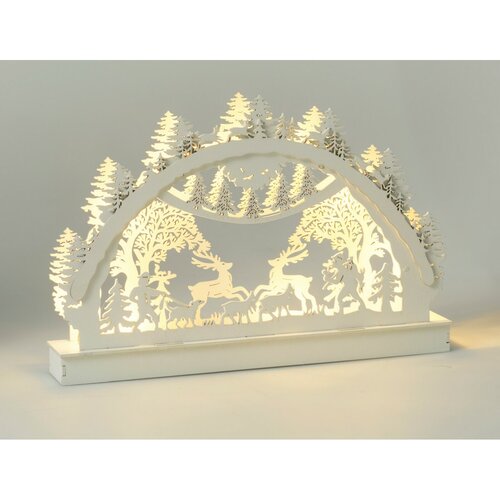 Decorațiuni LED de Crăciun Pădurea de iarnă, 29x4,5x19 cm, 6 LED-uri, alb cald