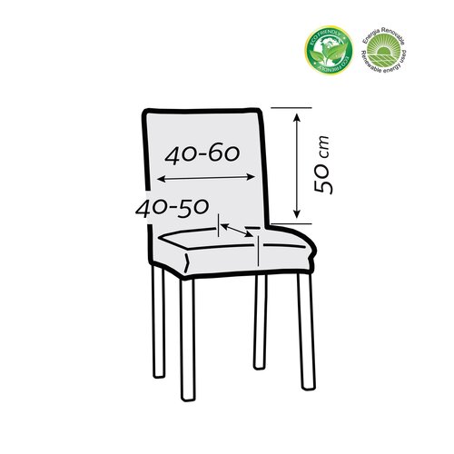 Napínací poťah na sedák stoličky ESTIVELLA tmavosivá 40-50 cm, sada 2 ks