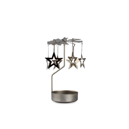 Ruchoma metalowa dekoracja z gwiazdkami, srebrny
