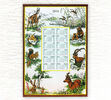 Textilní kalendář 2014 Lesní zvěř, 44 x 70 cm, hnědá, 40 x 70 cm