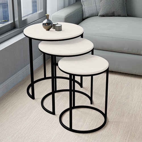 Măsuță Lisa White, 3 bucăți