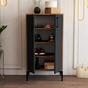 Prag Walnut és Anthracite cipősszekrény