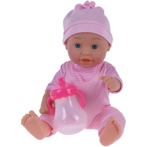 Lalka niemowlak z butelką jasnoróżowy, 26 cm