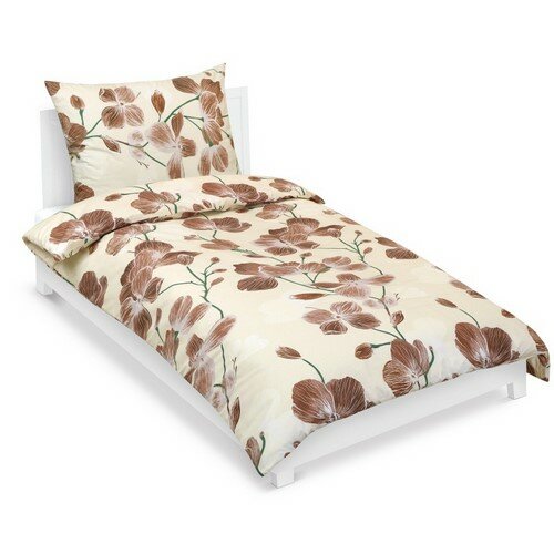 Bellatex Pościel bawełniana Ogród beżowy, 140 x 200 cm, 70 x 90 cm