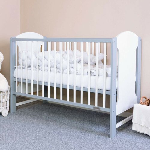 New Baby Crib Elsa, alb-gri