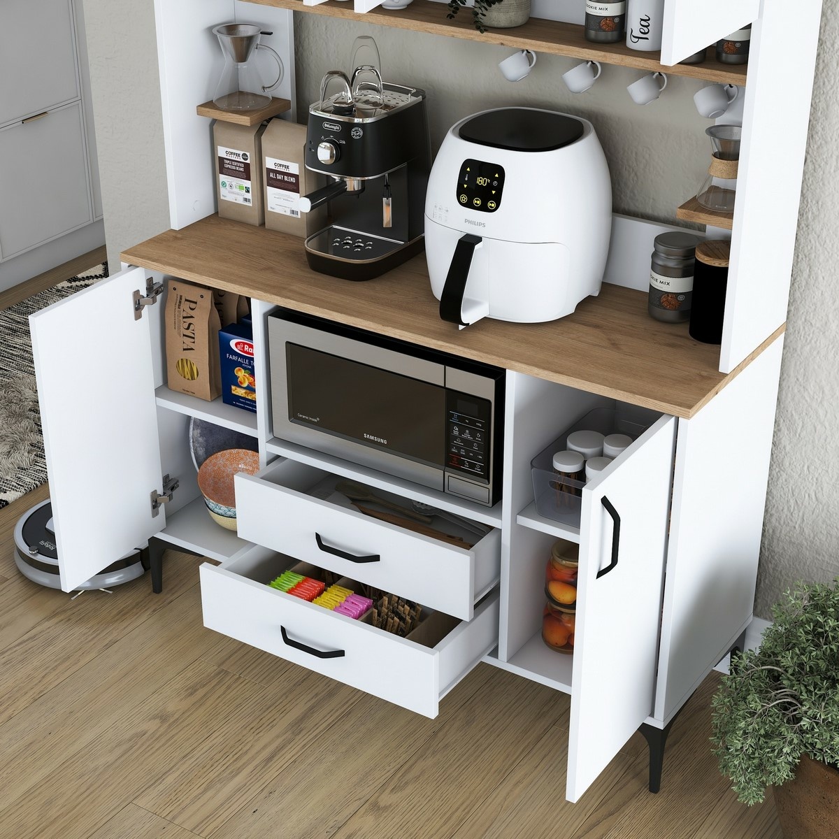 Skriňa Jedy Walnut and White